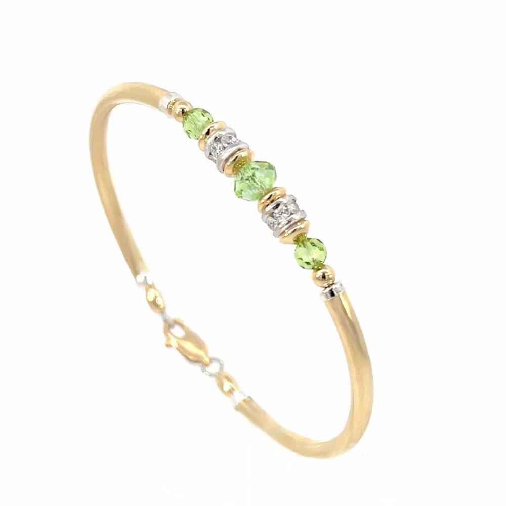 Vienna Peridot Austrian Crystal Gold Filled Bracelet