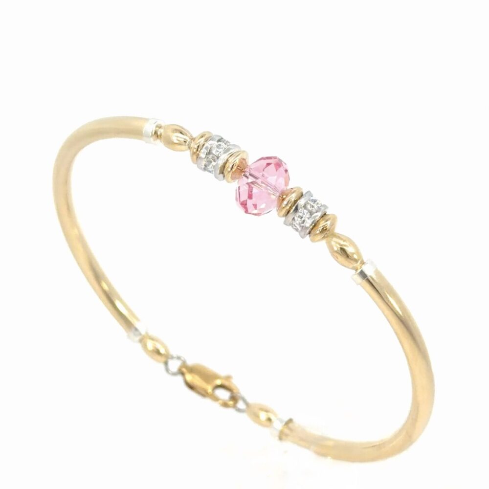 Carla Austrian Crystal Pink Gold Filled Bracelet