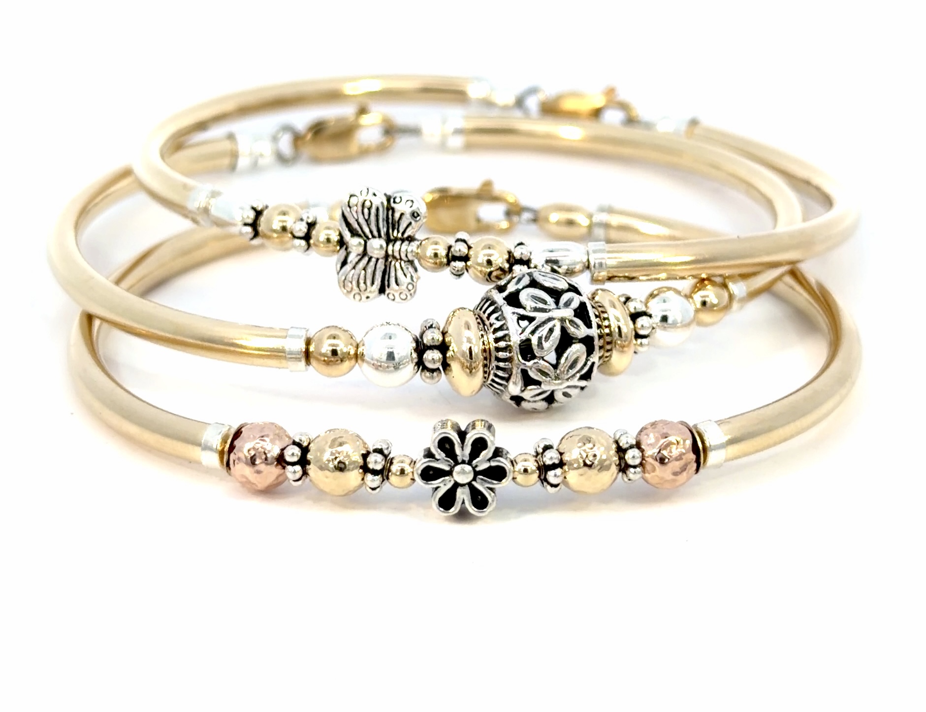 Poppy Tri-Colour Gold Filled Bracelet - Image 6