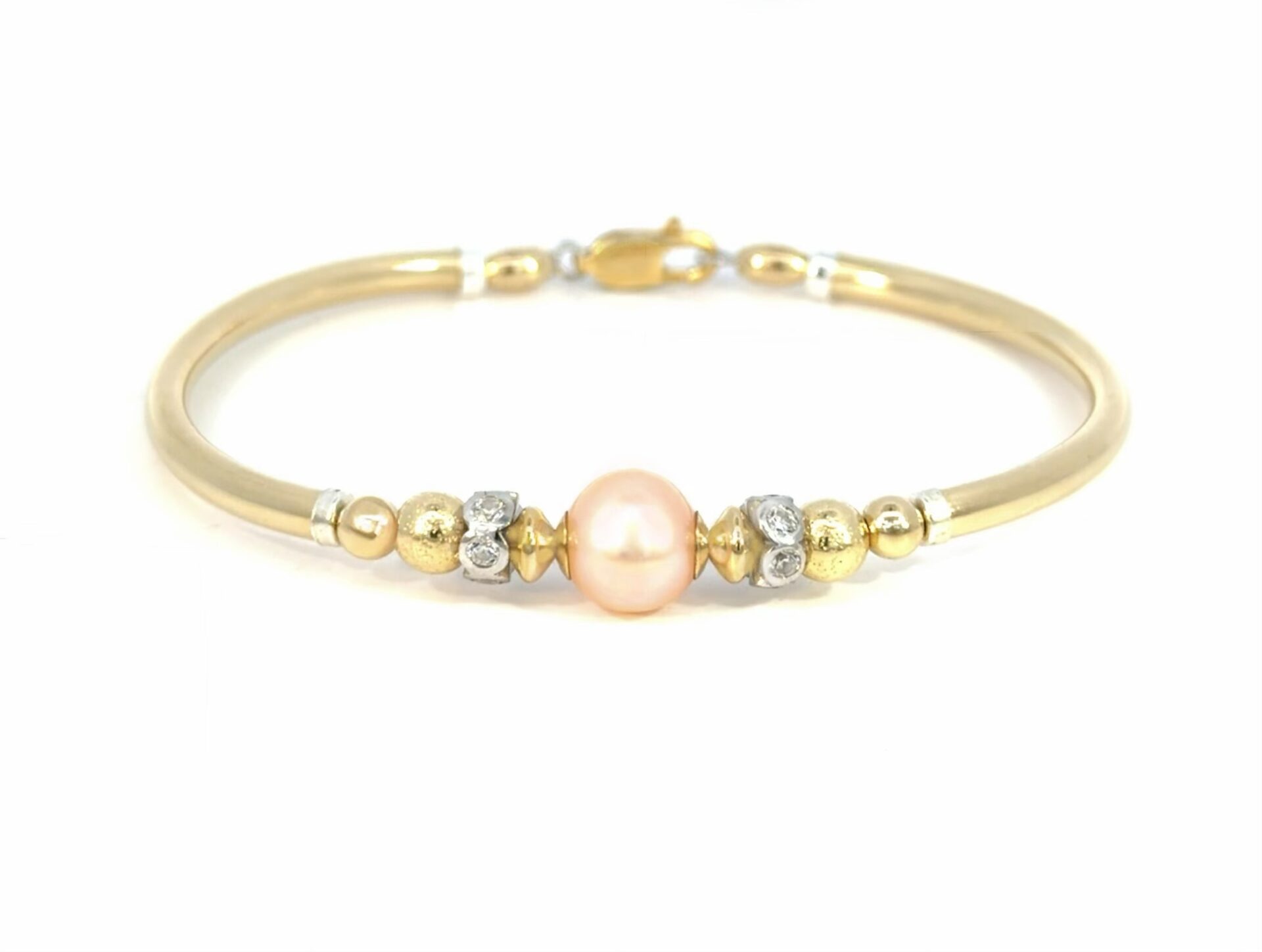 Amie Pink Pearl Eliza Gold Filled Bracelet - Image 4