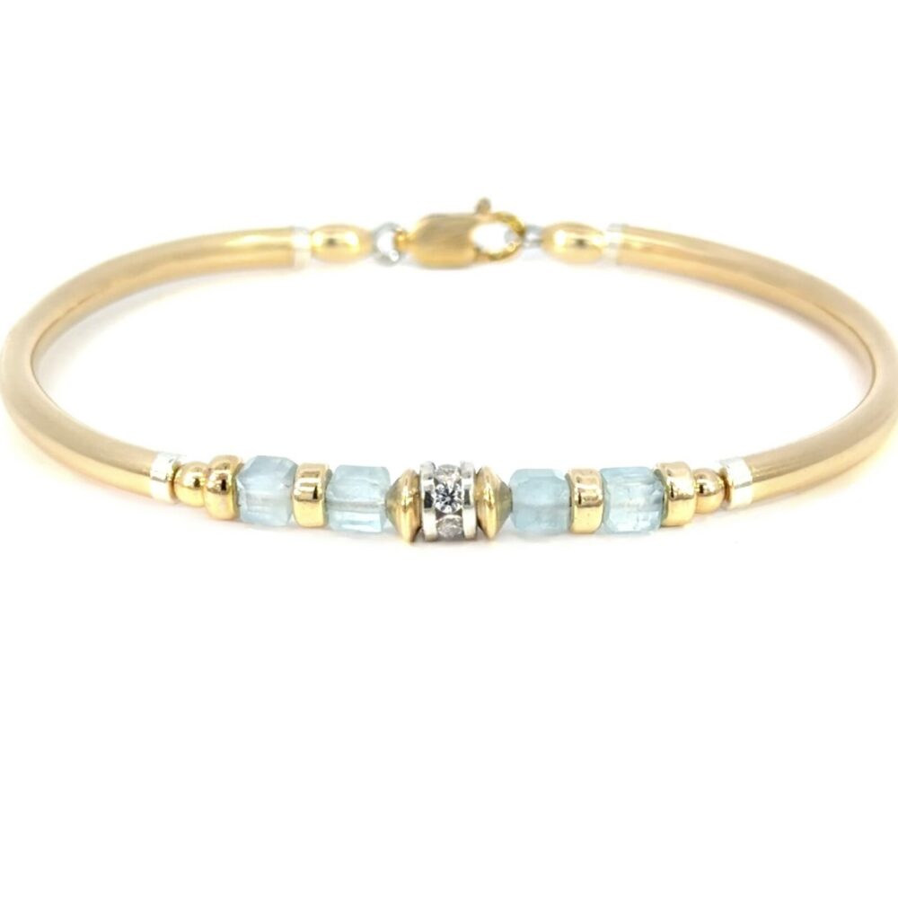Aquamarine Nikki Gold Filled Bracelet