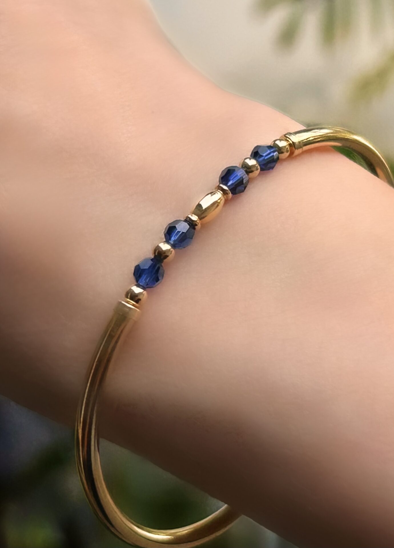 Abbie Sapphire Austrian Crystal Gold Filled Bracelet - Image 3