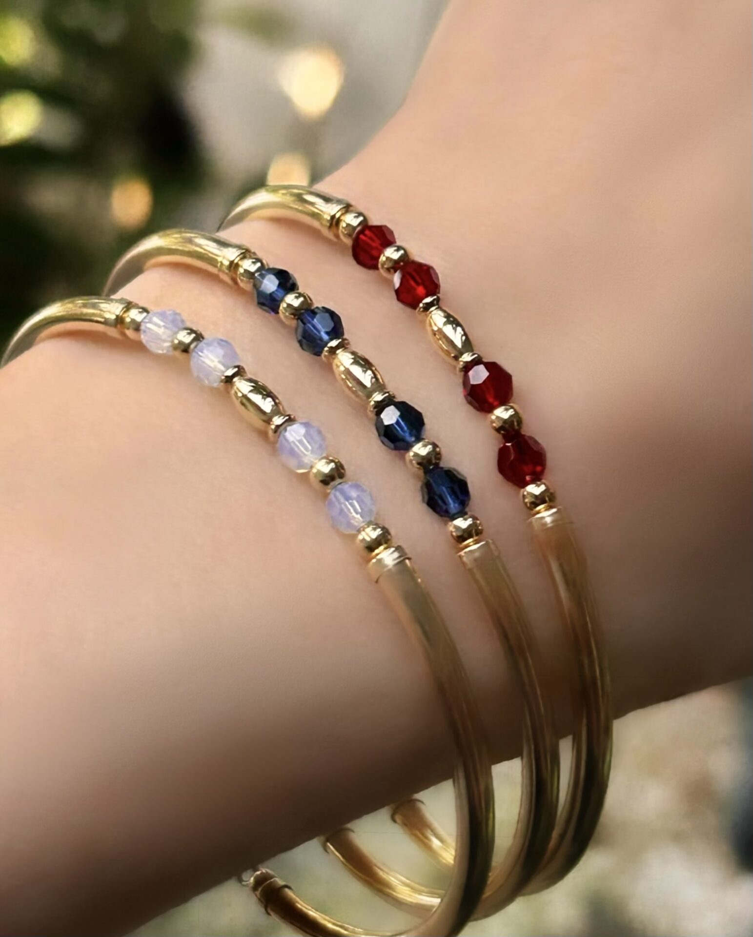 Abbie Sapphire Austrian Crystal Gold Filled Bracelet - Image 4
