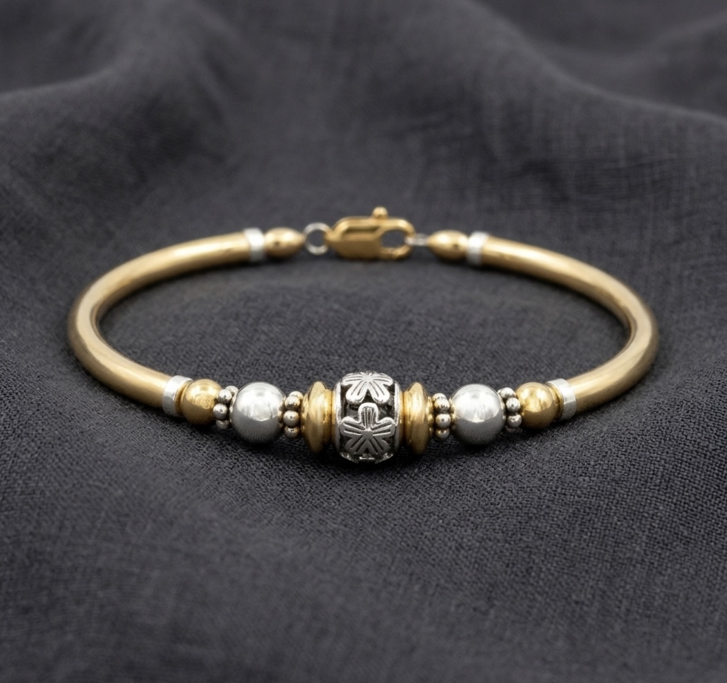 Mali 2 Tone Gold Filled Bracelet - Image 3