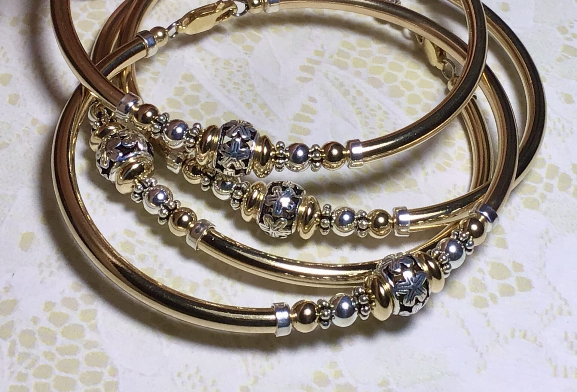 Mali 2 Tone Gold Filled Bracelet - Image 2
