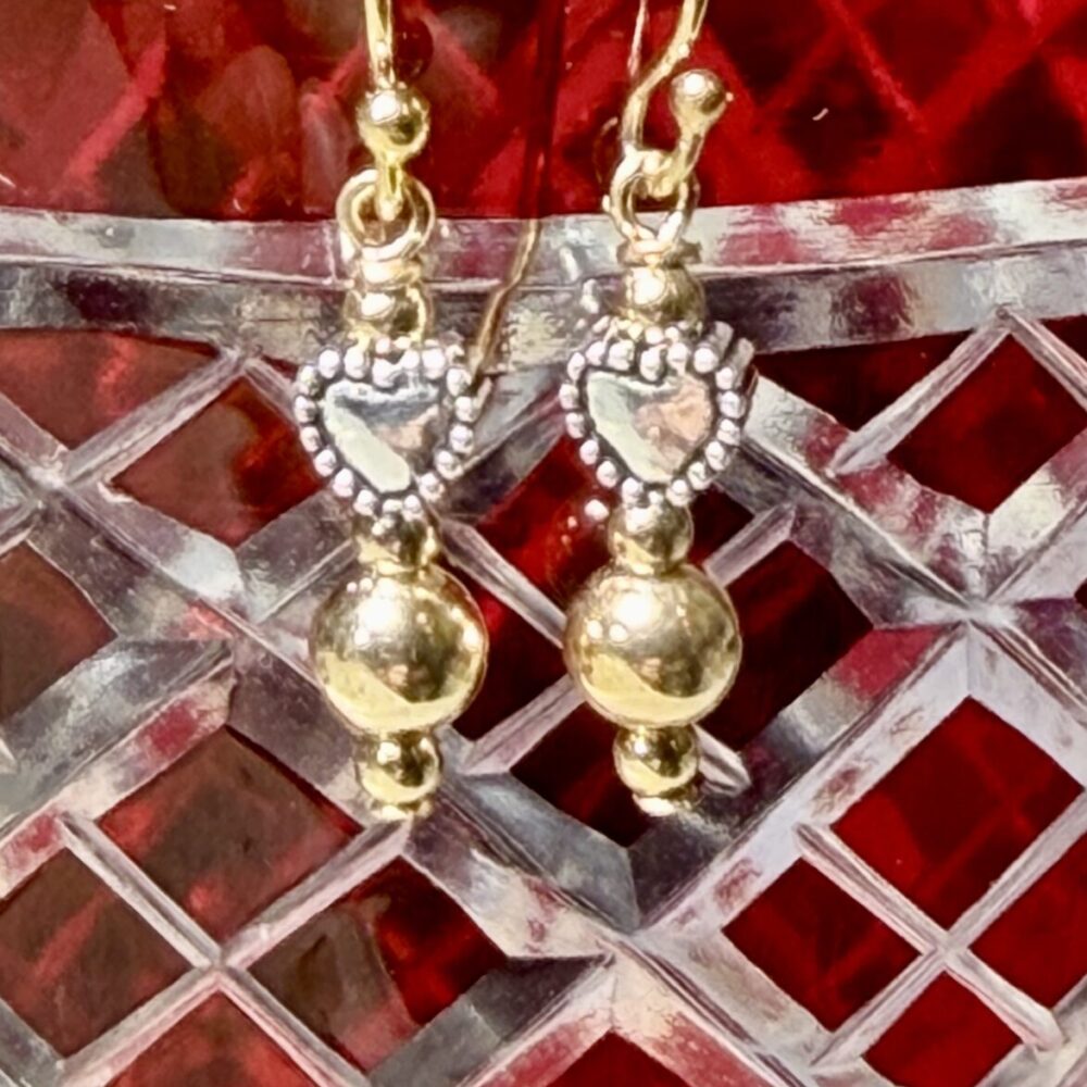 Earrings 2 Tone Emma Heart