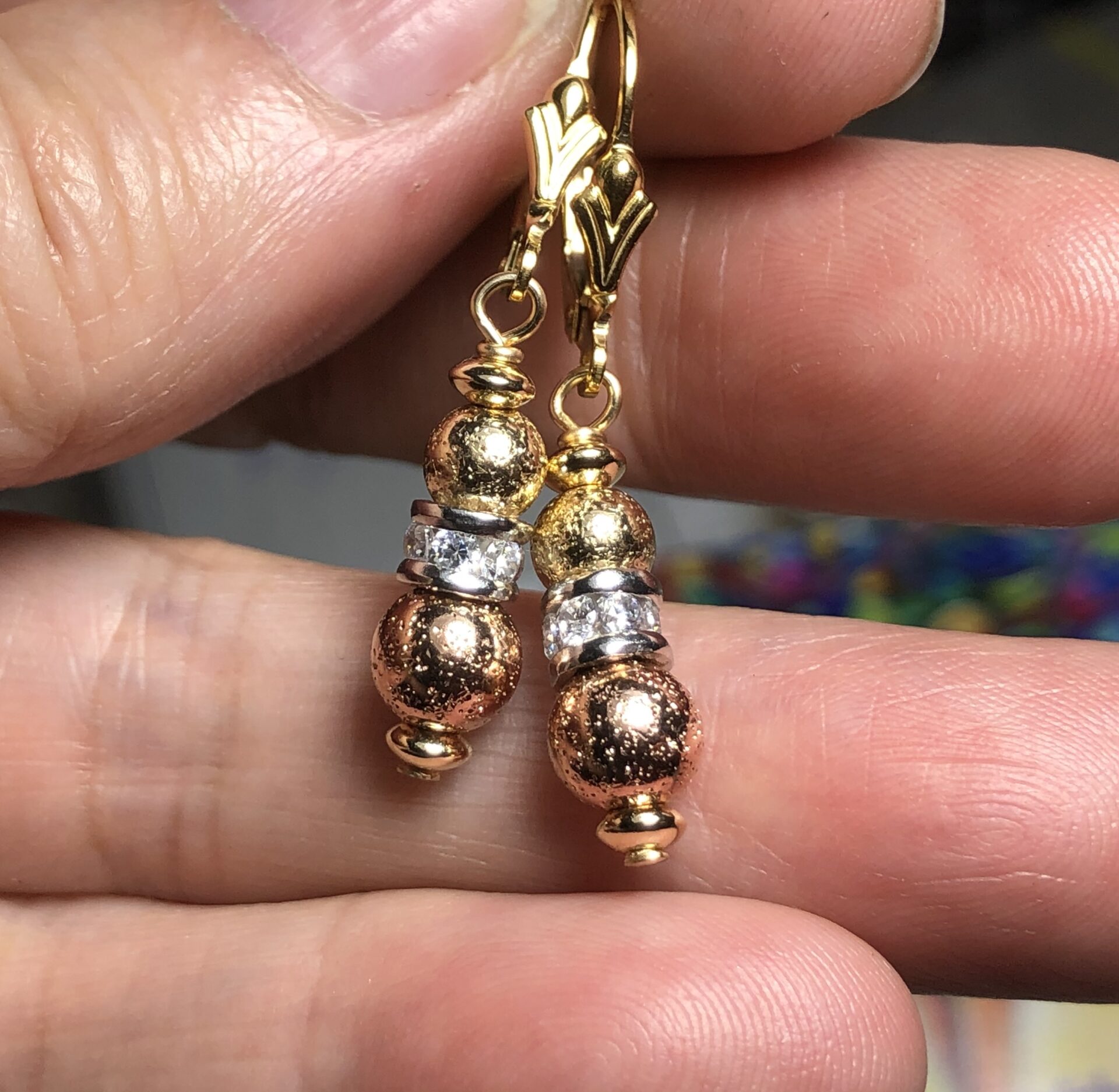 Amirah Tri Colour Gold Filled Earrings - Image 2