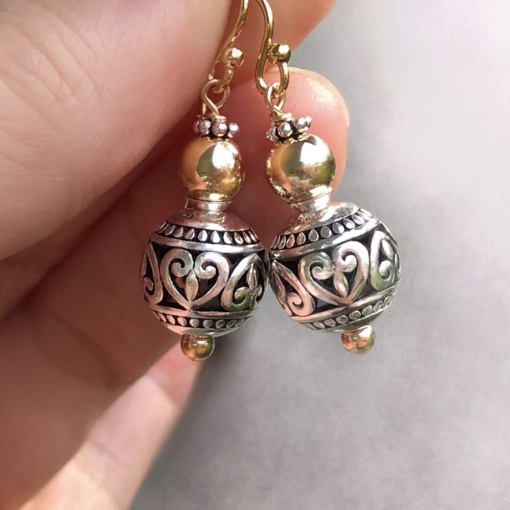 Amorette Two Tone Gold Filled Earrings