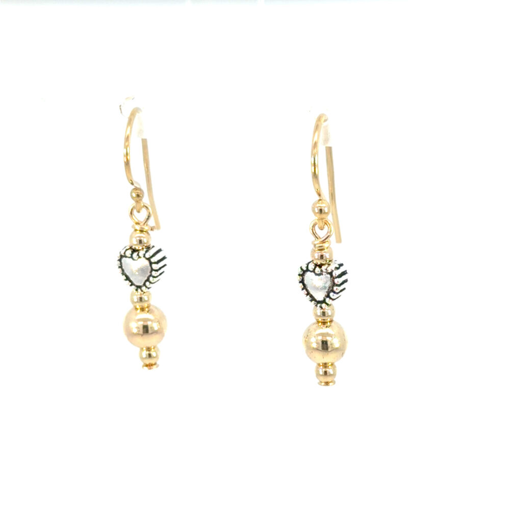 Emma Heart 2 Tone Gold Filled Earrings