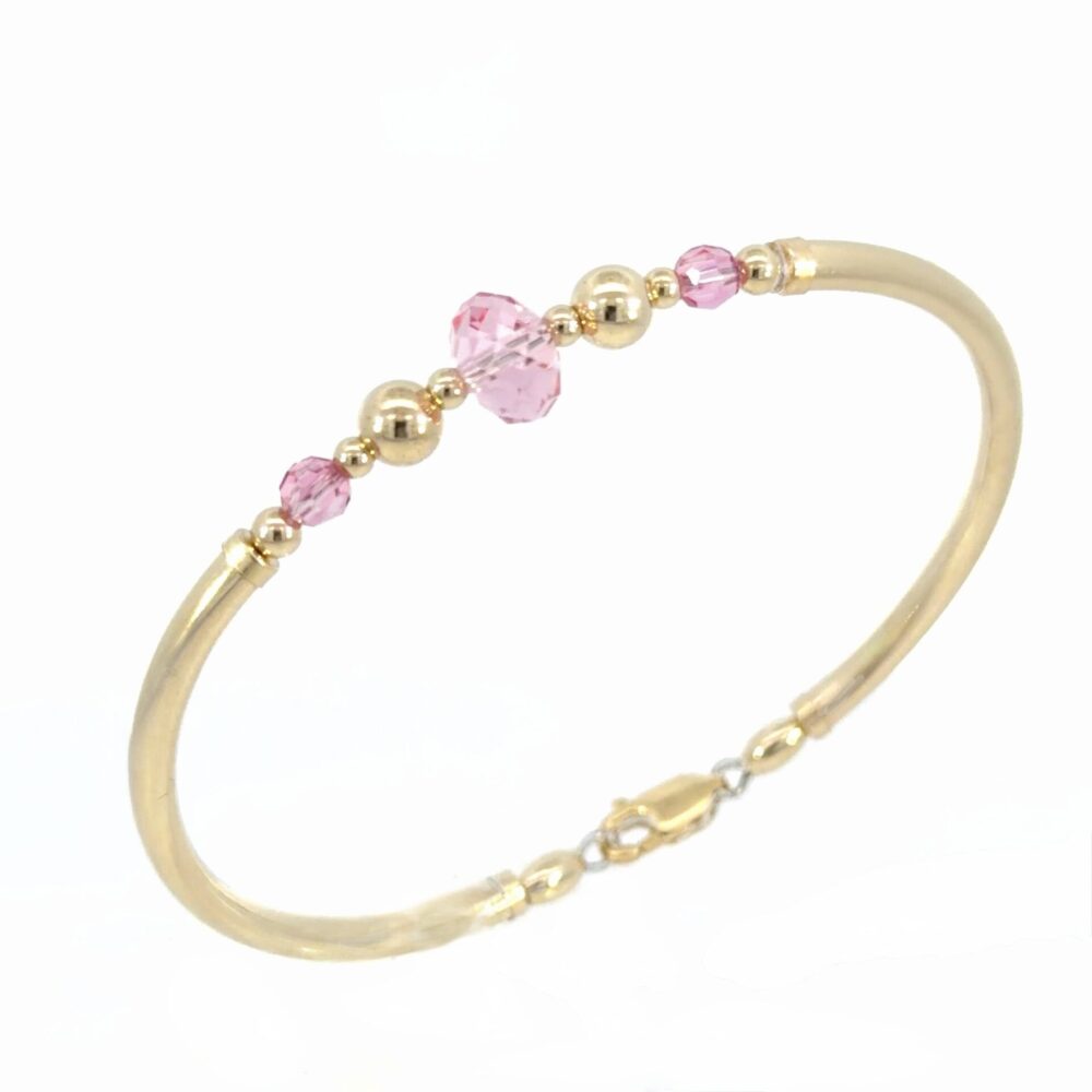 Rosie Pink Austrian Crystal Gold Filled Bracelet