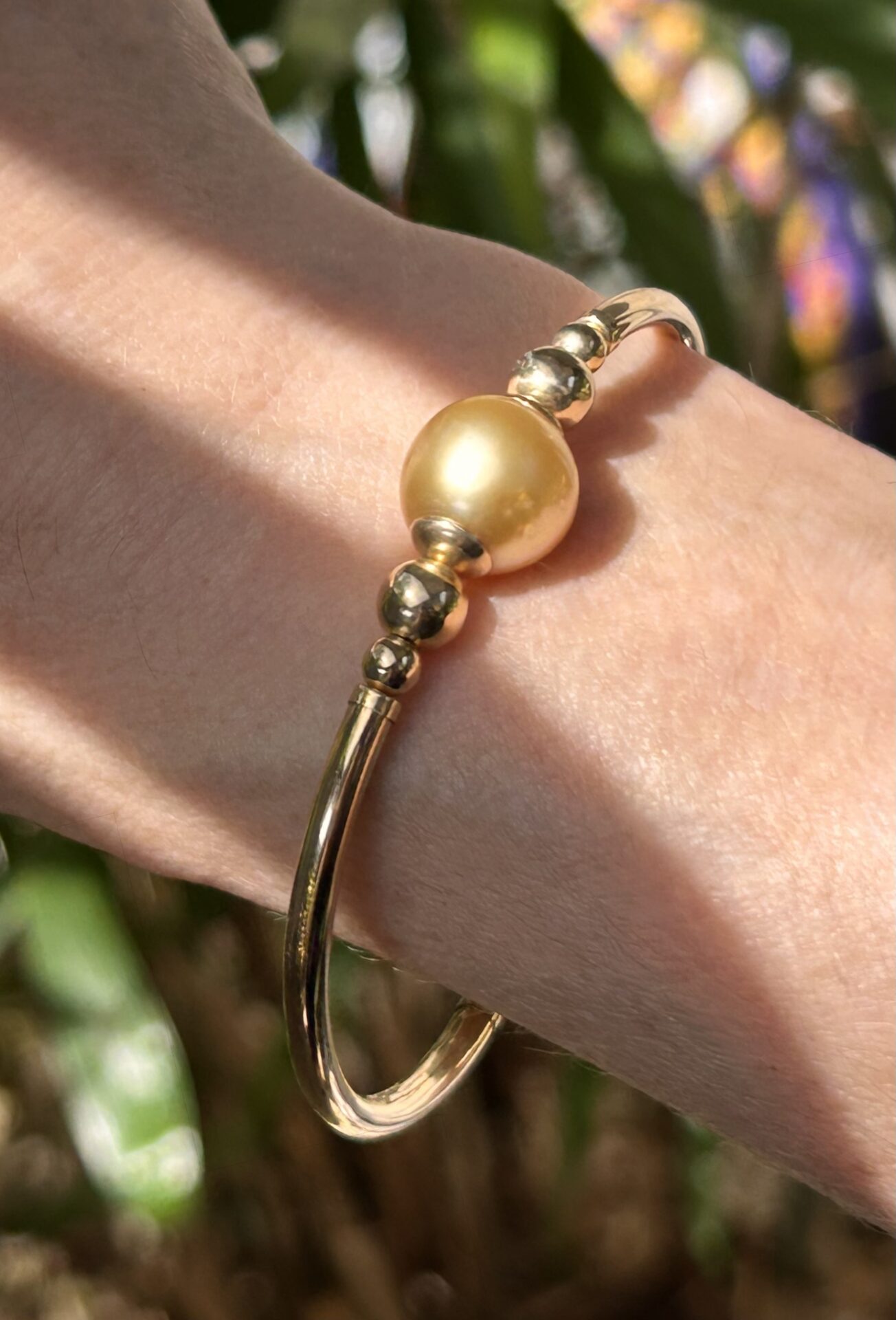 Round Golden South Sea Pearl Gold Filled Bracelet - Image 3
