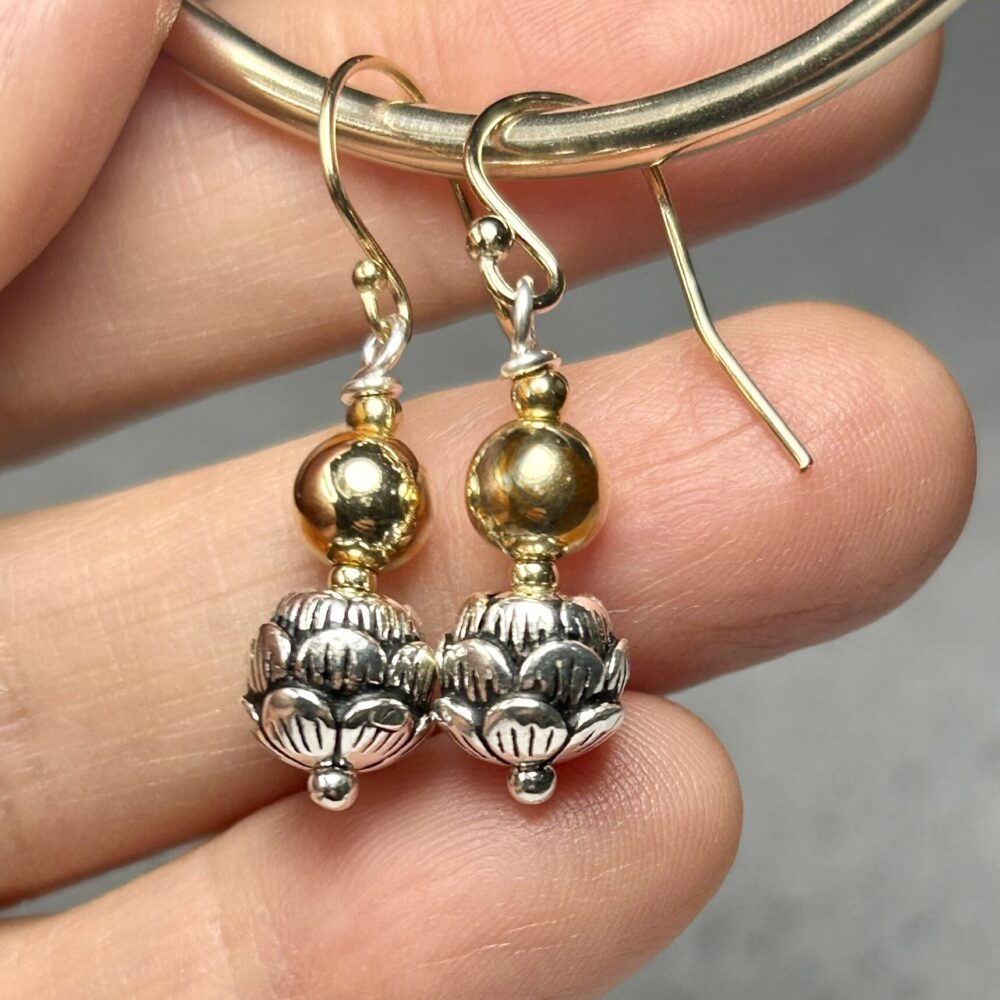 Earrings 2 Tone Lotus