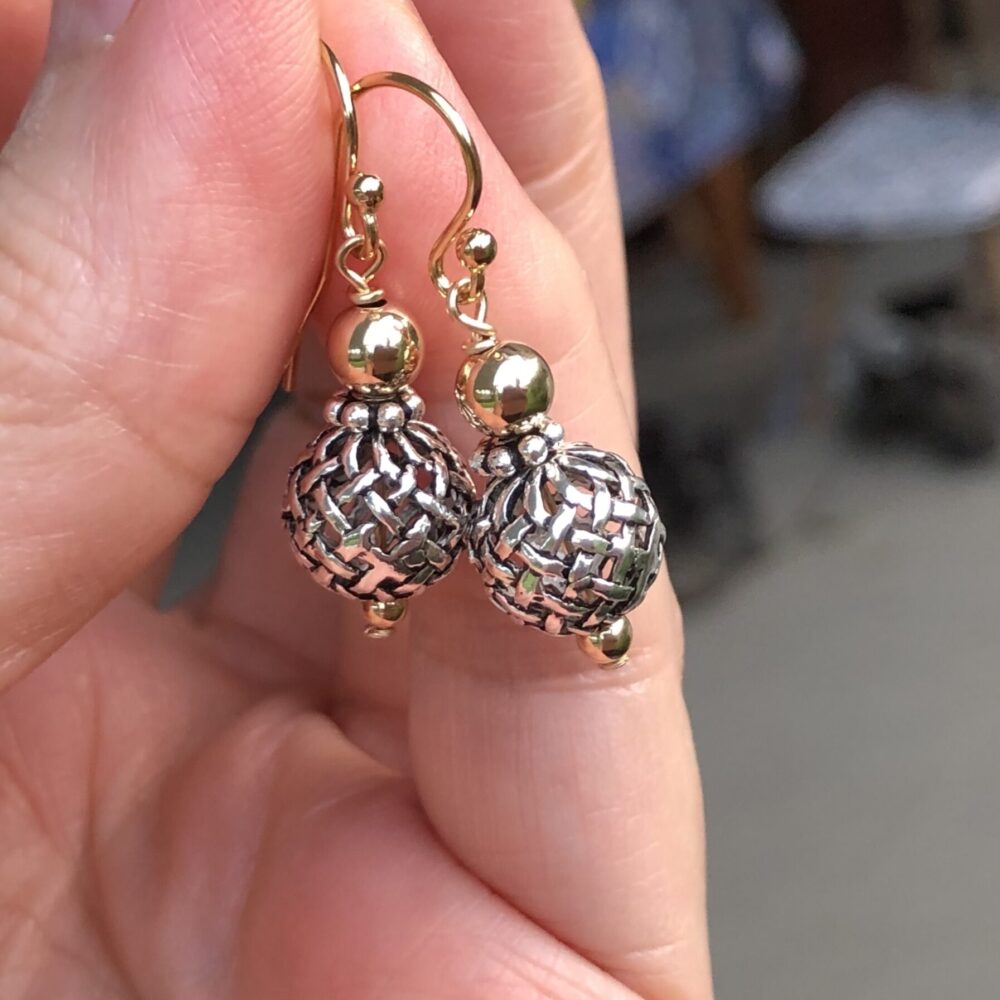 Earrings 2 Tone Friendship Round