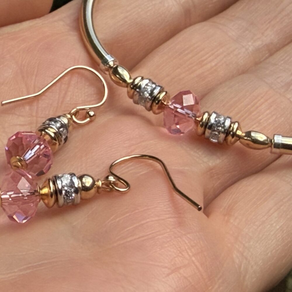 Earrings Austrian Crystal Carla Pink