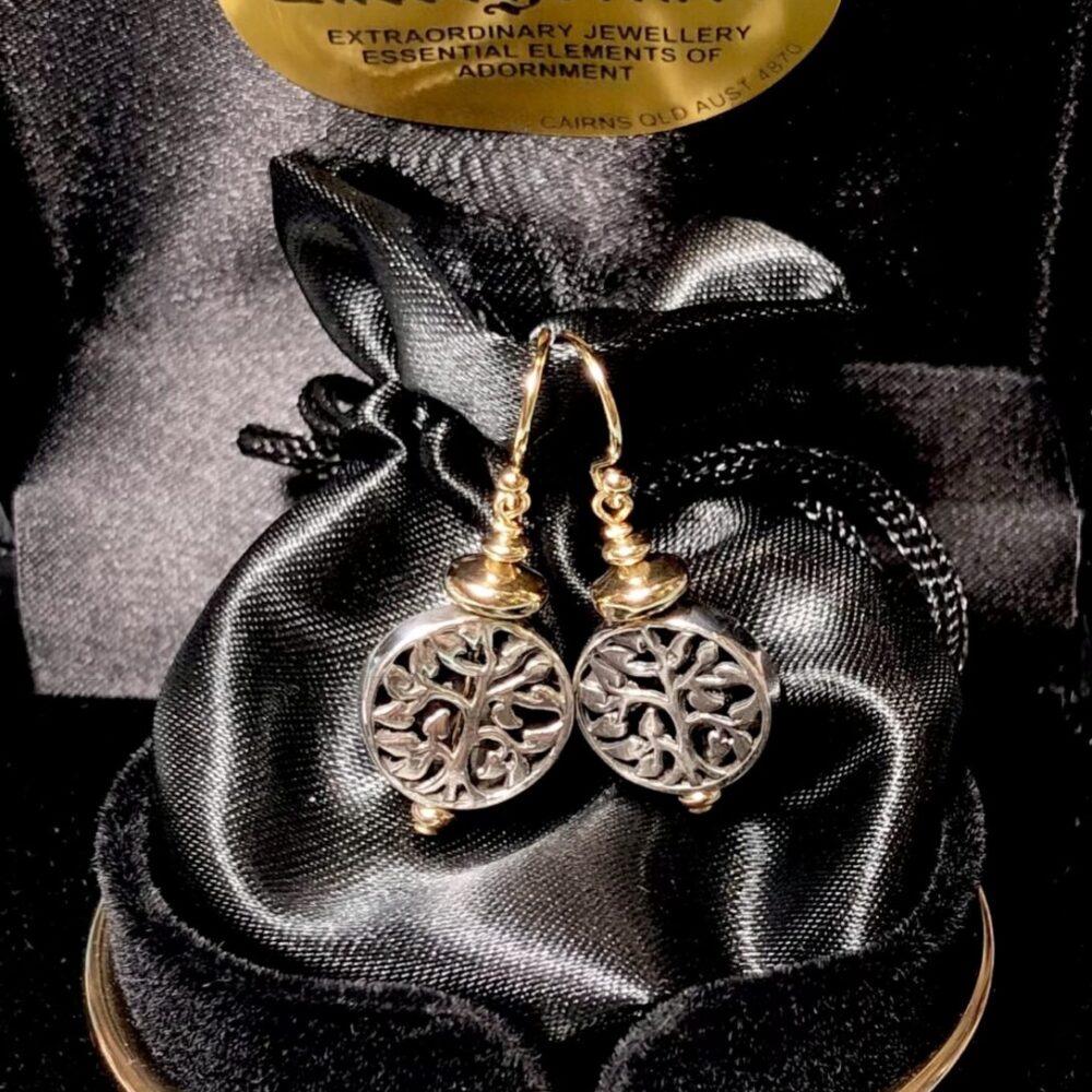 Earrings 2 Tone Tree Of Life