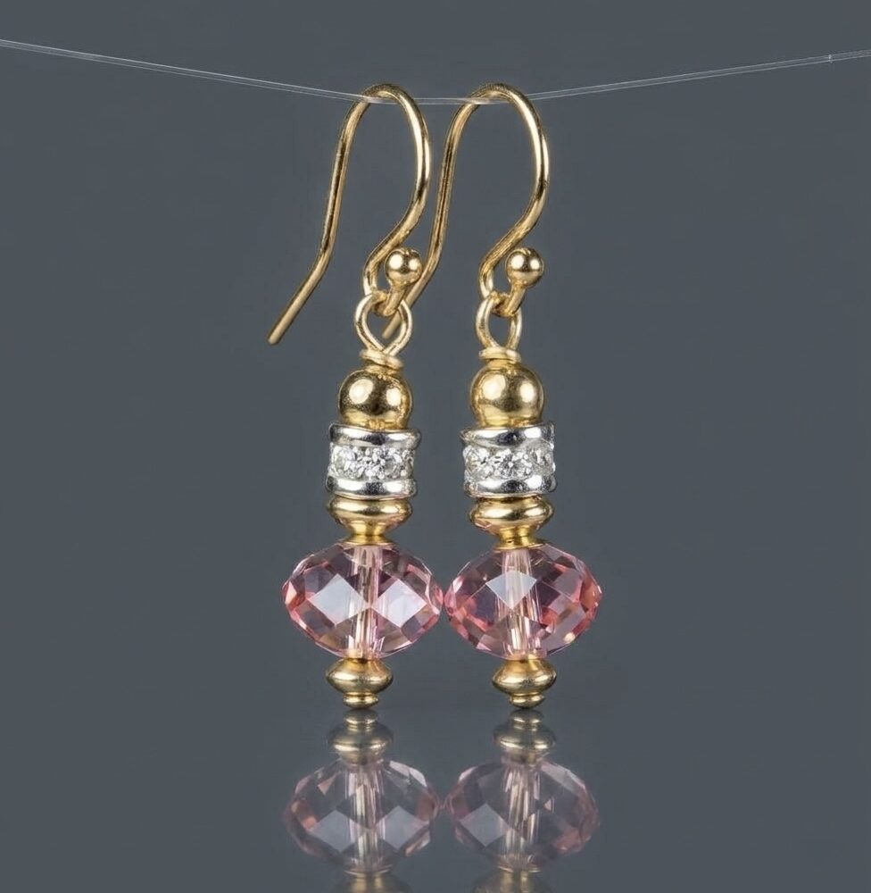 Earrings Austrian Crystal Carla Pink