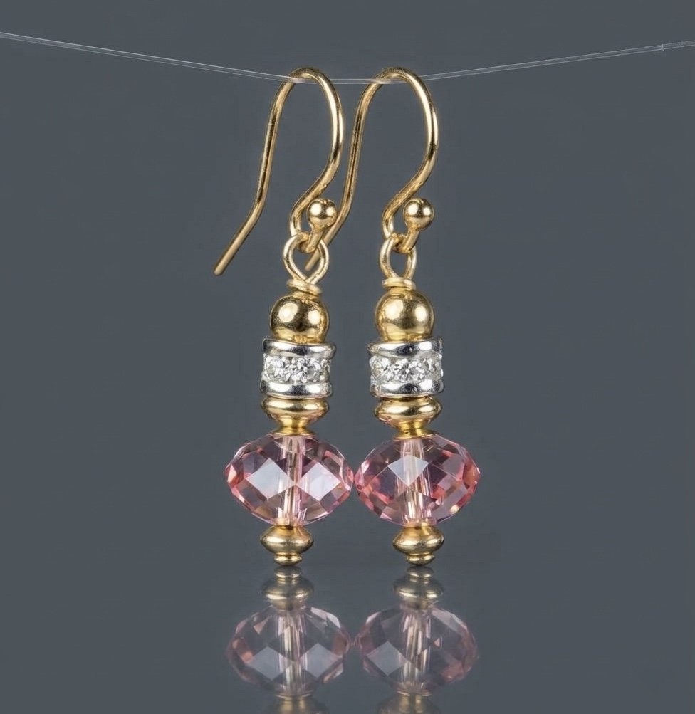 Earrings Austrian Crystal Carla Pink