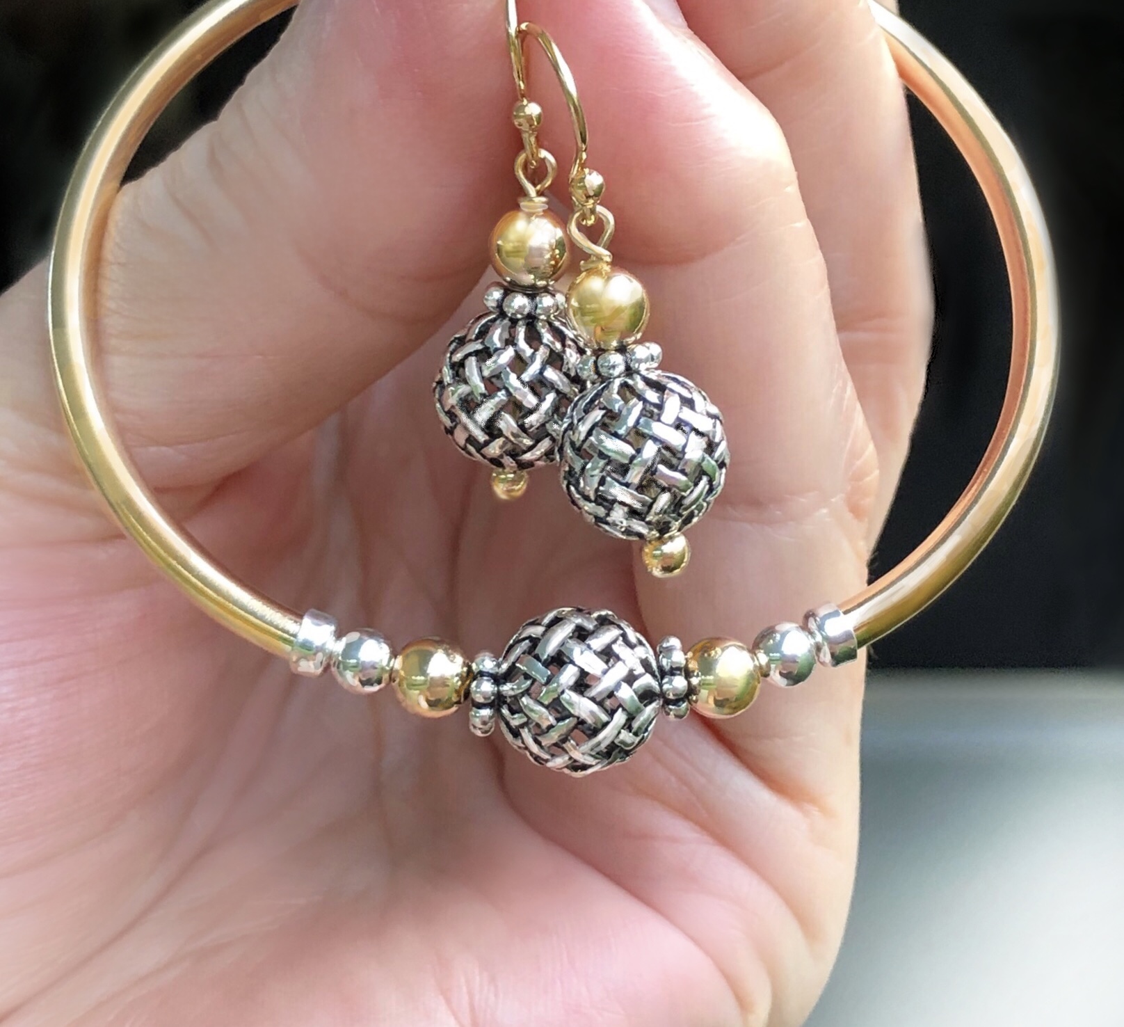 Friendship 2Tone Earrings - Image 2