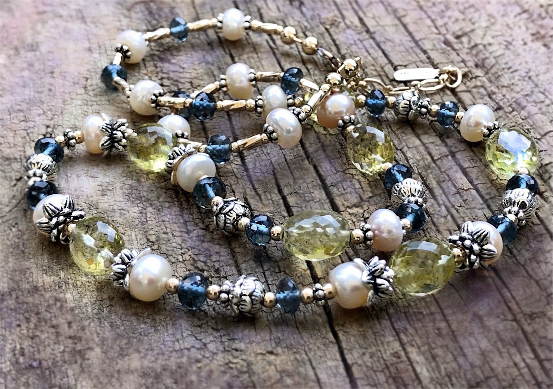 Necklace Gem Citrine and Blue Topaz - Image 5
