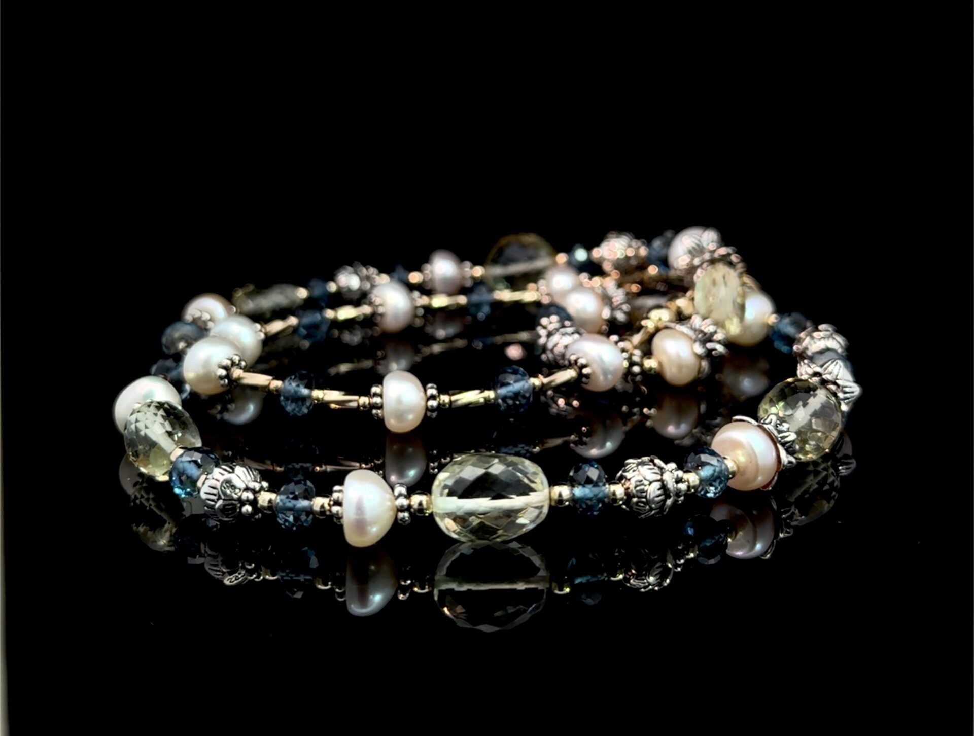 Citrine and Blue Topaz Necklace - Image 2