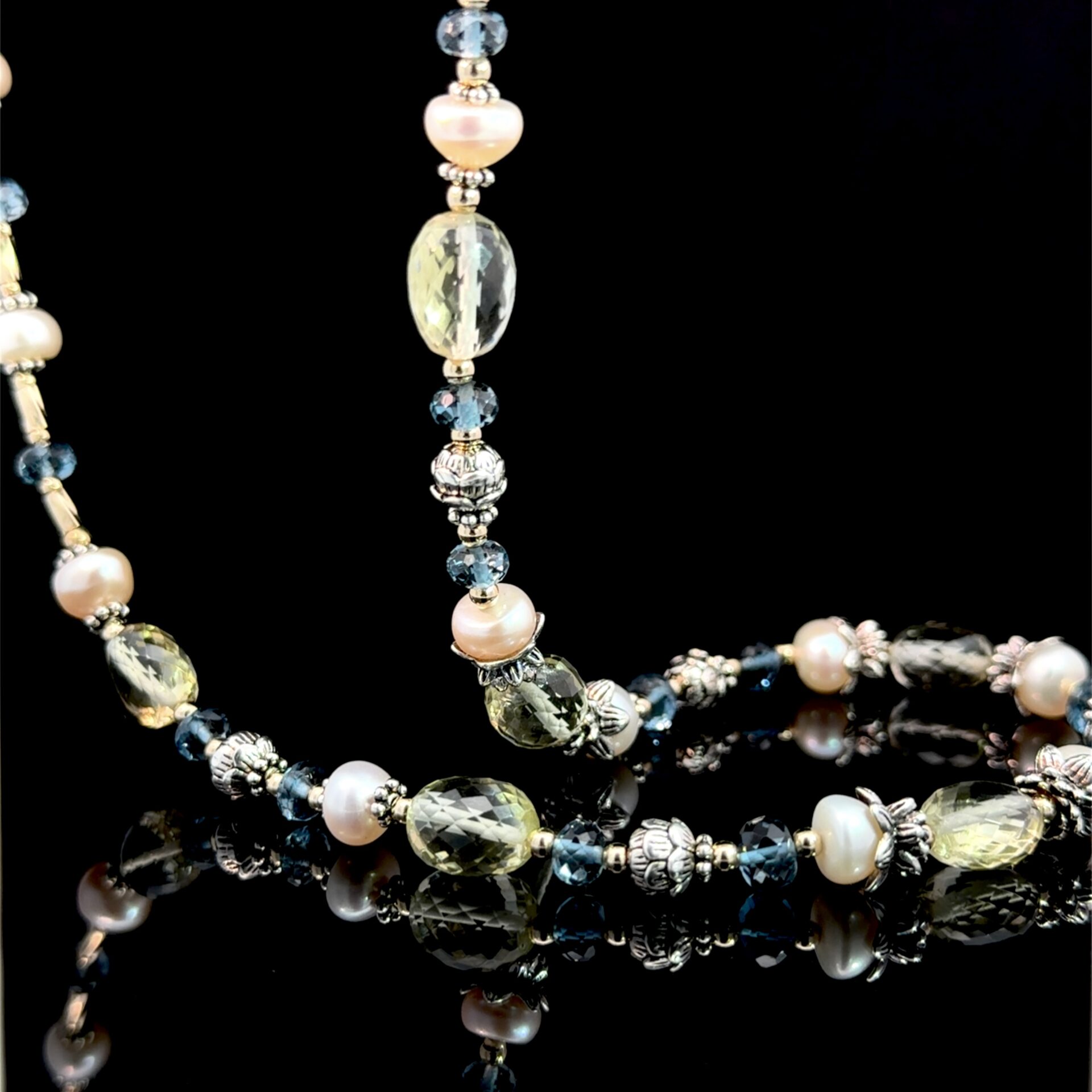 Citrine and Blue Topaz Necklace - Image 3