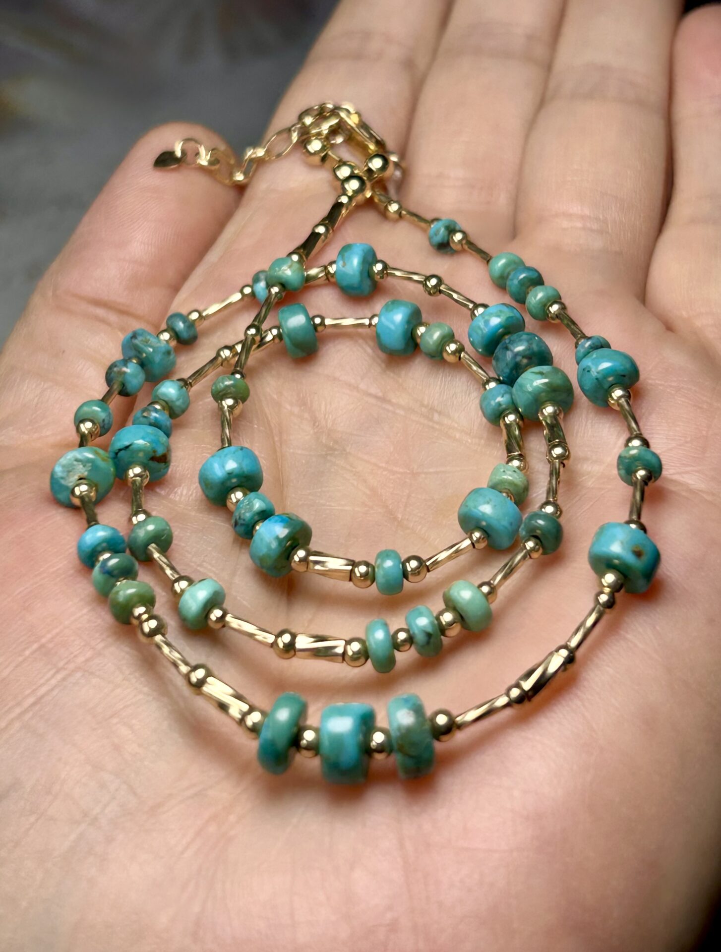 Necklace Turquoise and 14K Gold Filled
