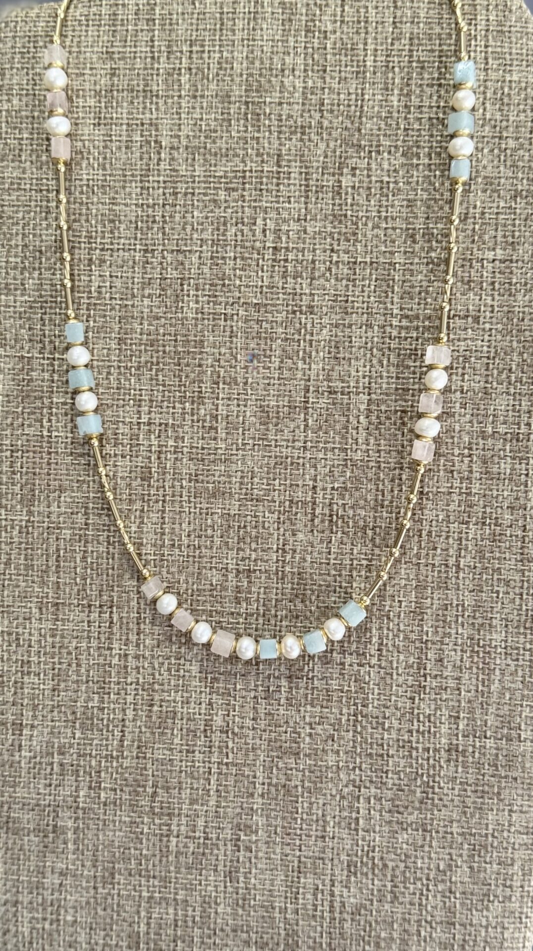 Aquamarine Pearl Necklace - Image 2
