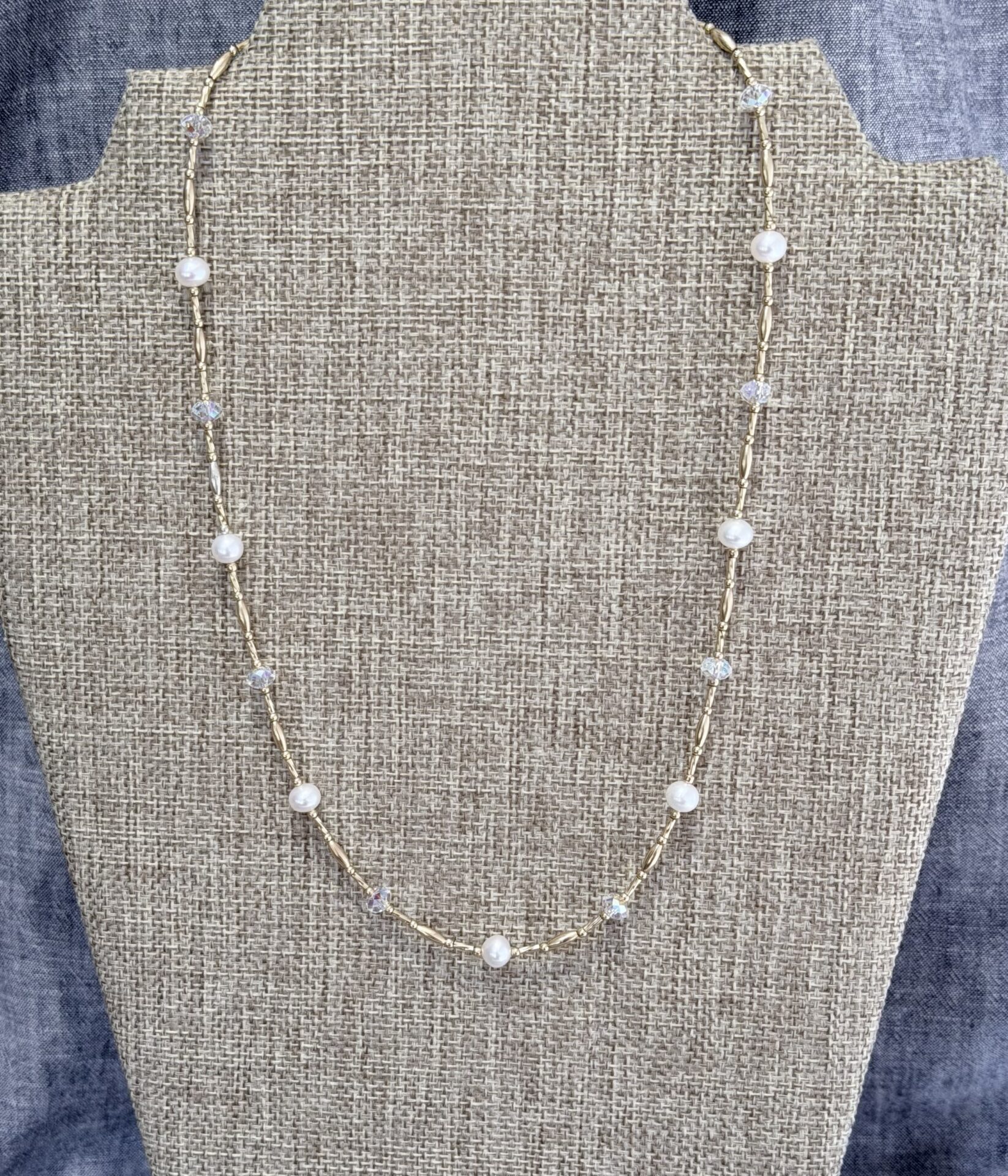 Necklace Pearl Carla White Gold Filled - Image 4