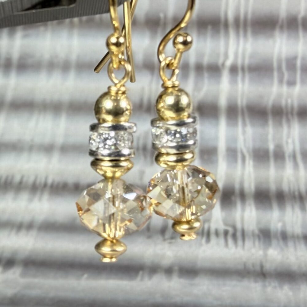 Earrings Austrian Crystal Carla Champagne