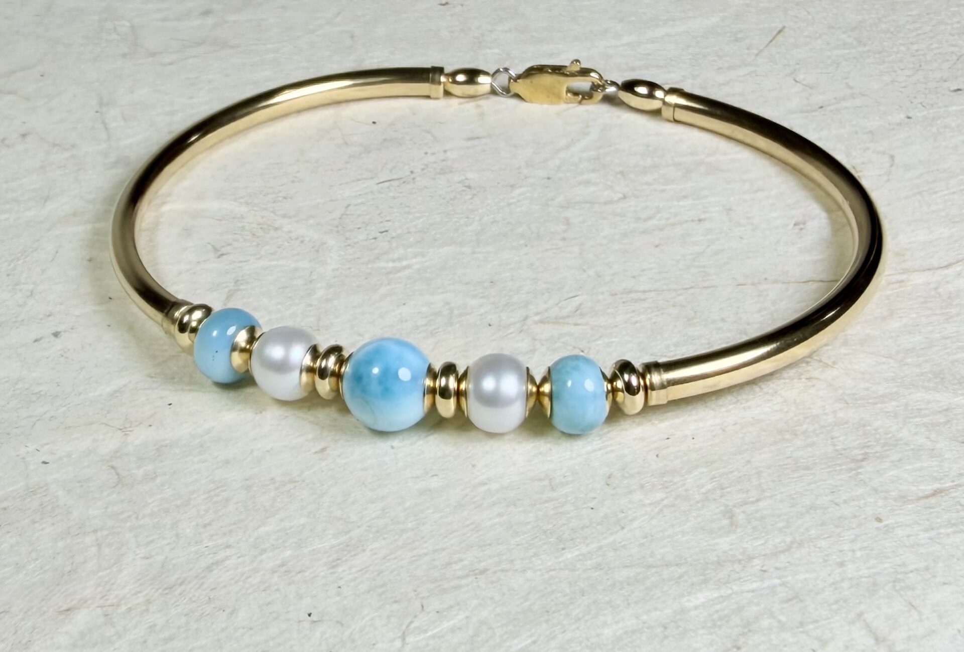 Larissa Larimar Pearl 14K Gold Filled Bracelet - Image 2
