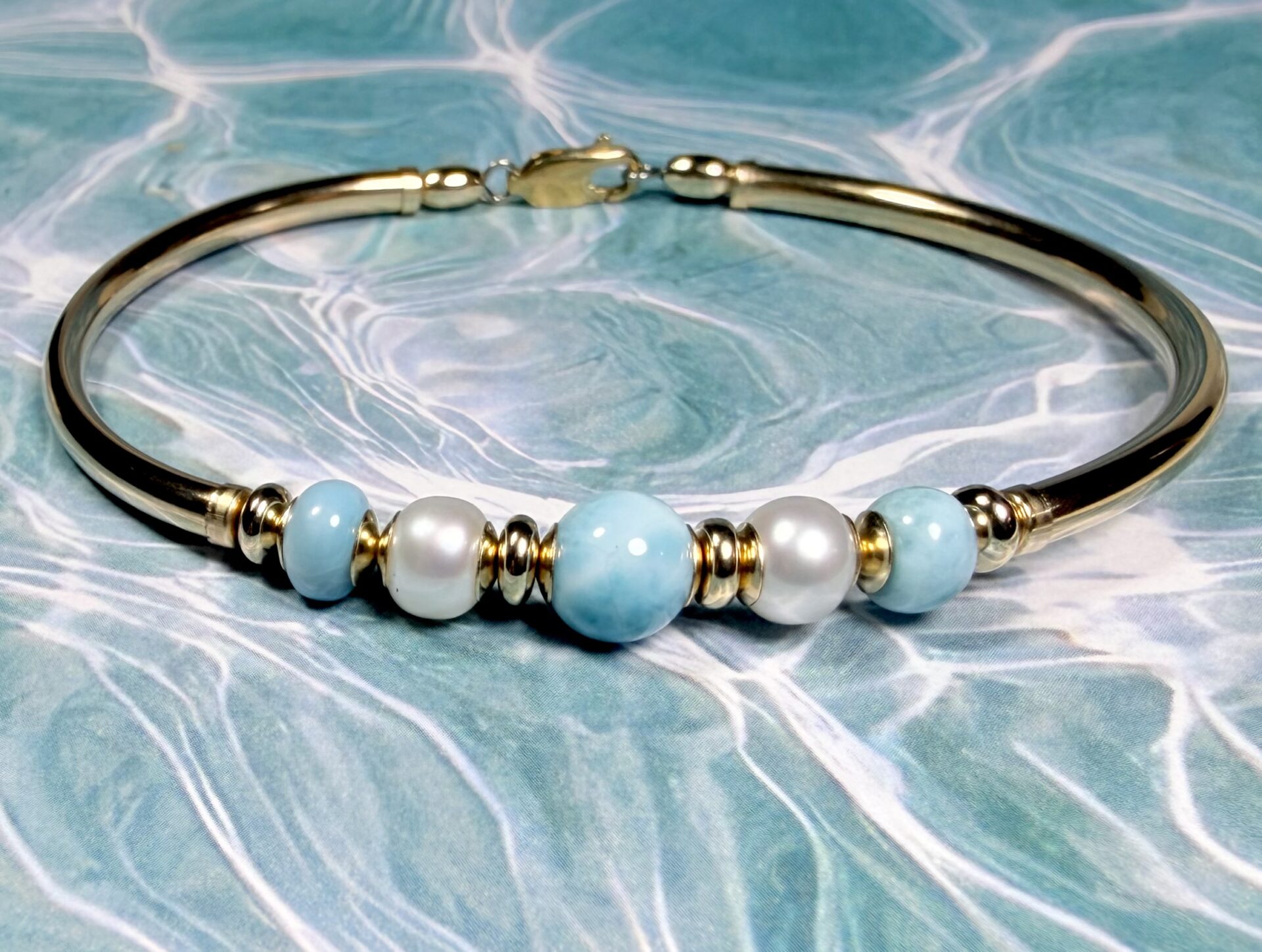 Larissa Larimar Pearl 14K Gold Filled Bracelet - Image 3