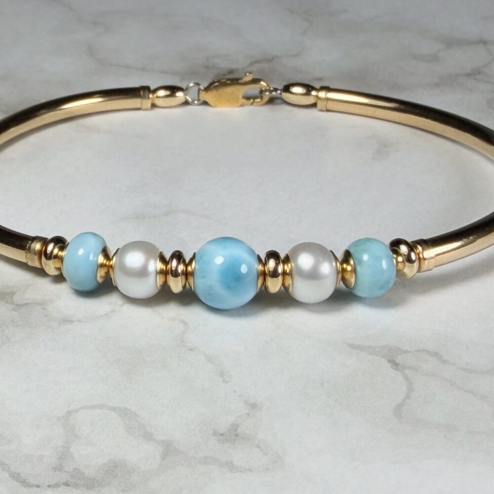 Larissa Larimar Pearl 14K Gold Filled Bracelet