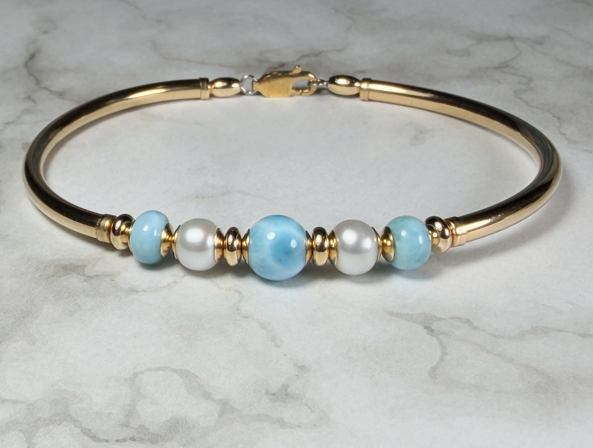 Larissa Larimar Pearl 14K Gold Filled Bracelet