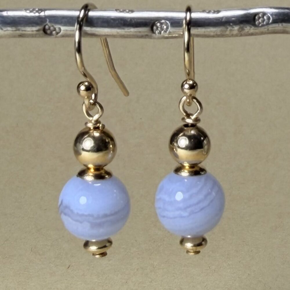 Earrings Gem Blue Lace Agate