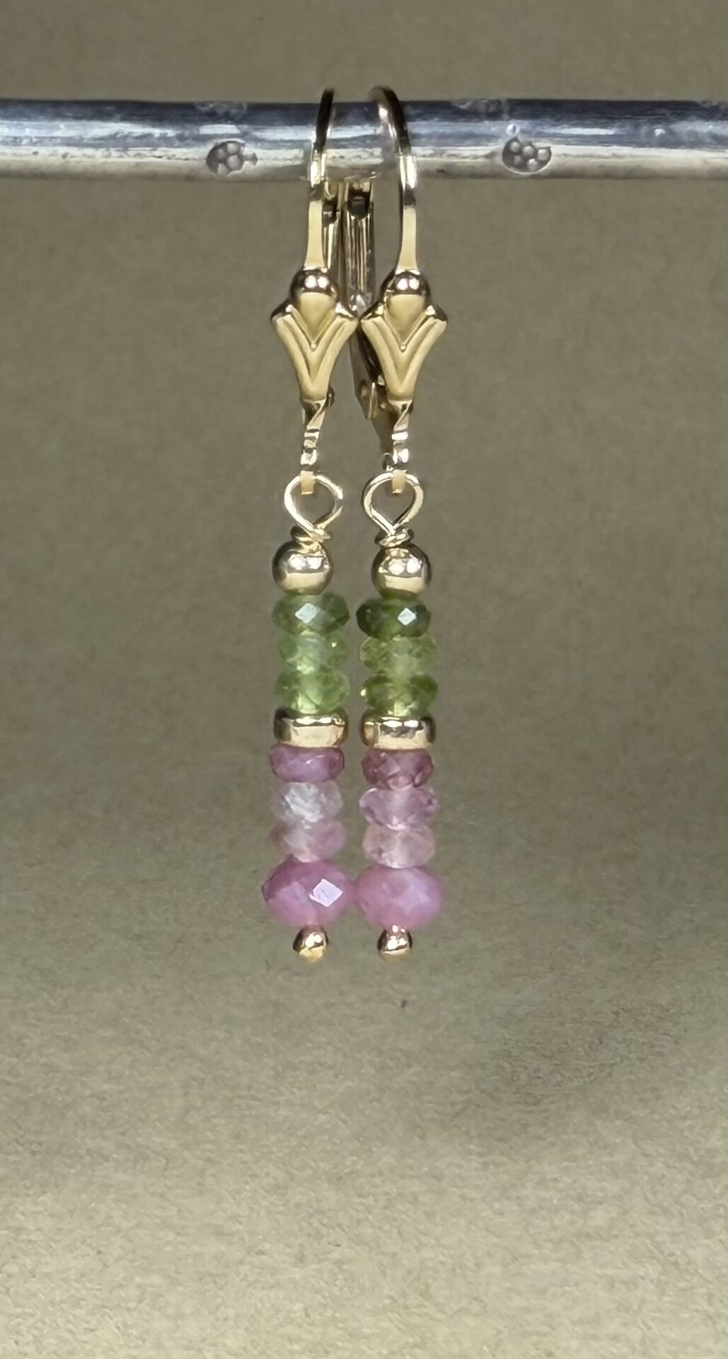 Earrings Tourmaline Jasmine 14K Gold Filled - Image 2