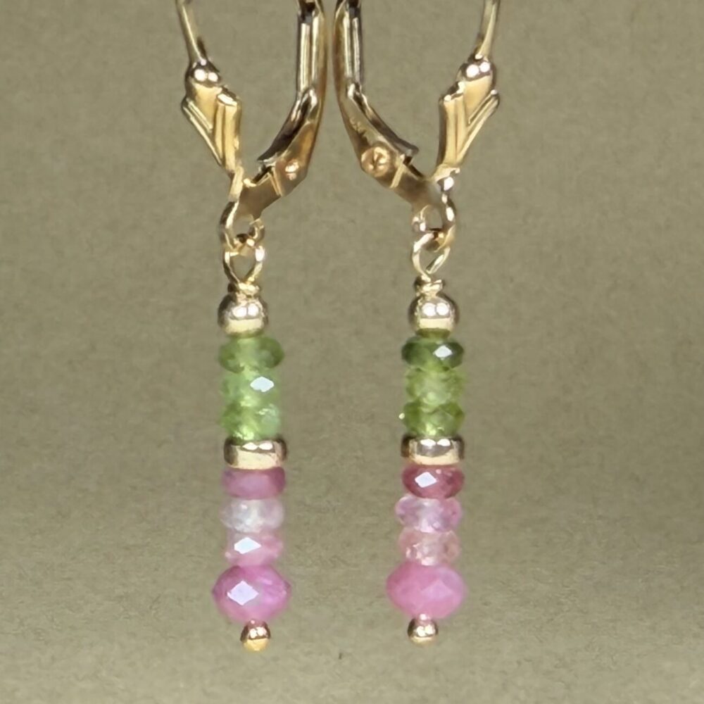 Earrings Tourmaline Jasmine 14K Gold Filled