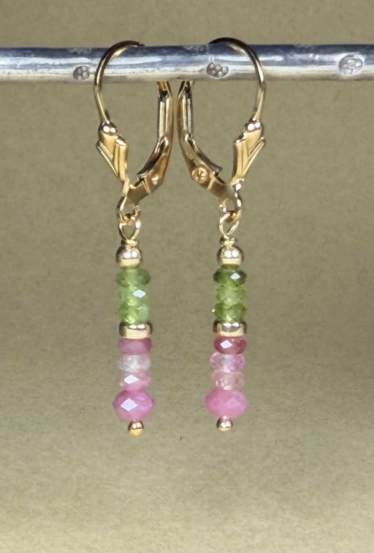Earrings Tourmaline Jasmine 14K Gold Filled