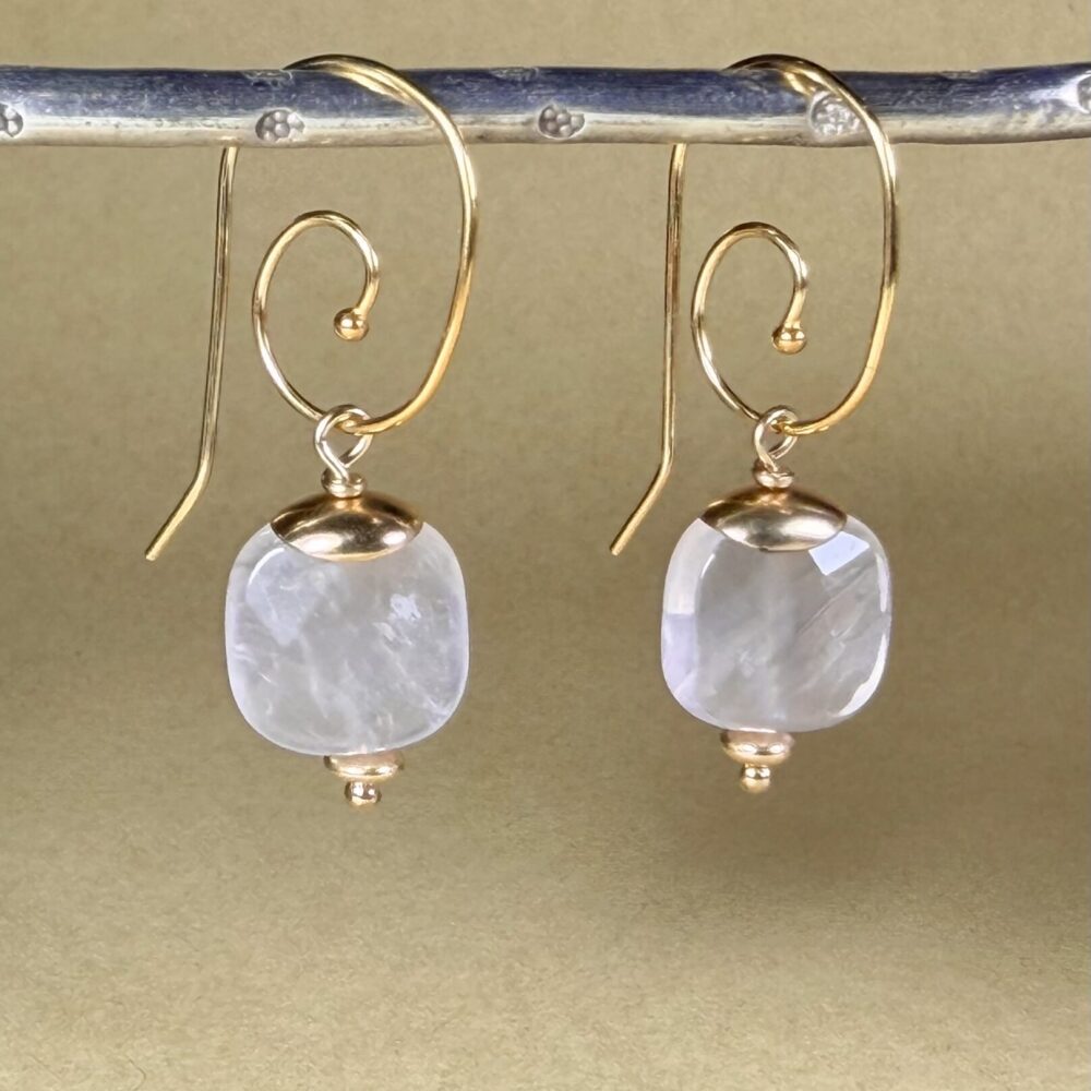 Earrings Gem Rose Quartz