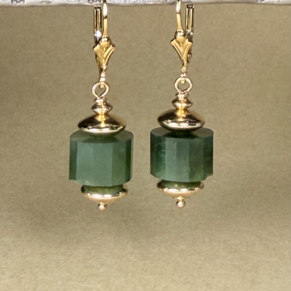 Earrings Gem Jade Lantern