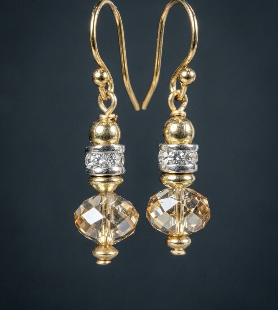 Earrings Austrian Crystal Carla Champagne