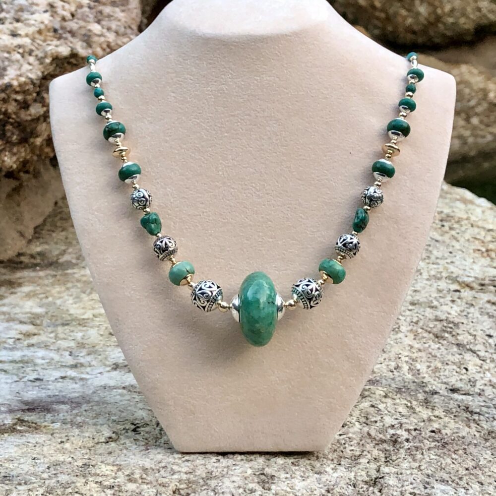 Necklace Gem Turquoise Silver