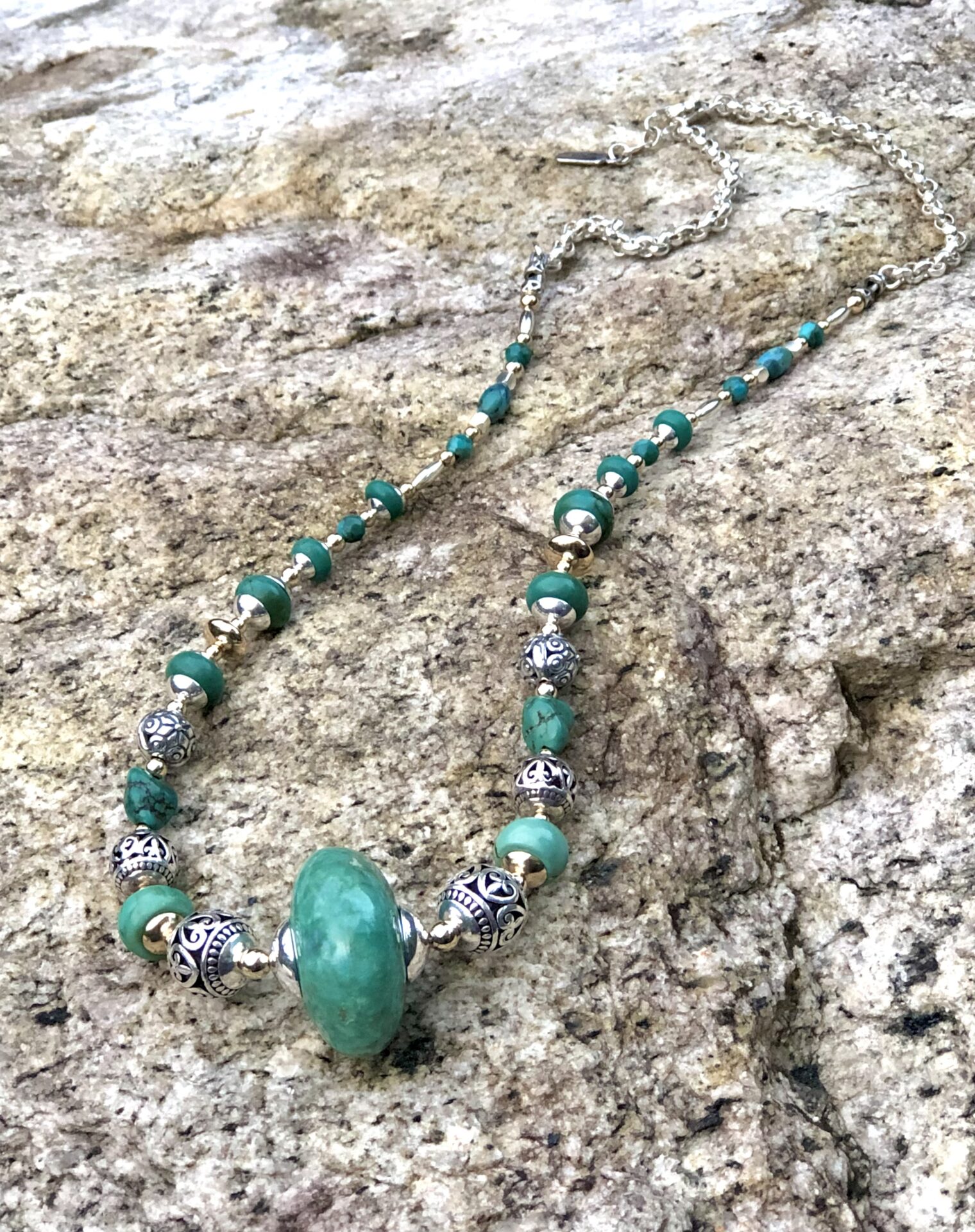 Turquoise Silver Necklace - Image 3