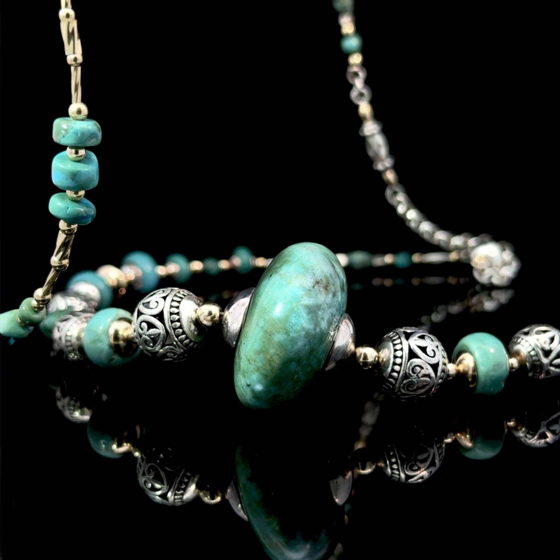 Turquoise Silver Necklace - Image 4