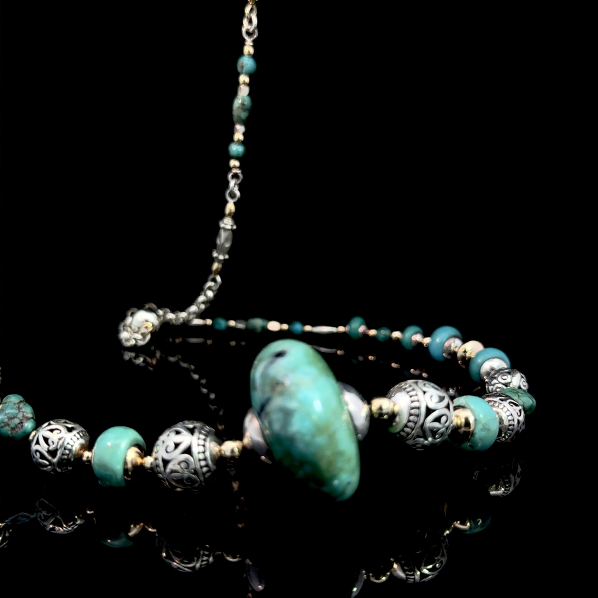 Turquoise Silver Necklace - Image 2