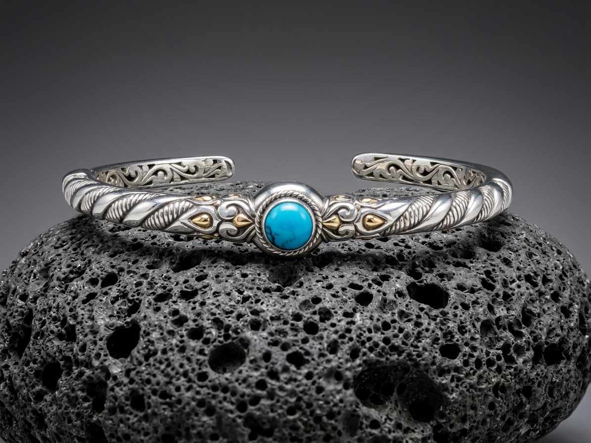 Sterling Silver Mardi Turquoise twisted Rope Bangle
