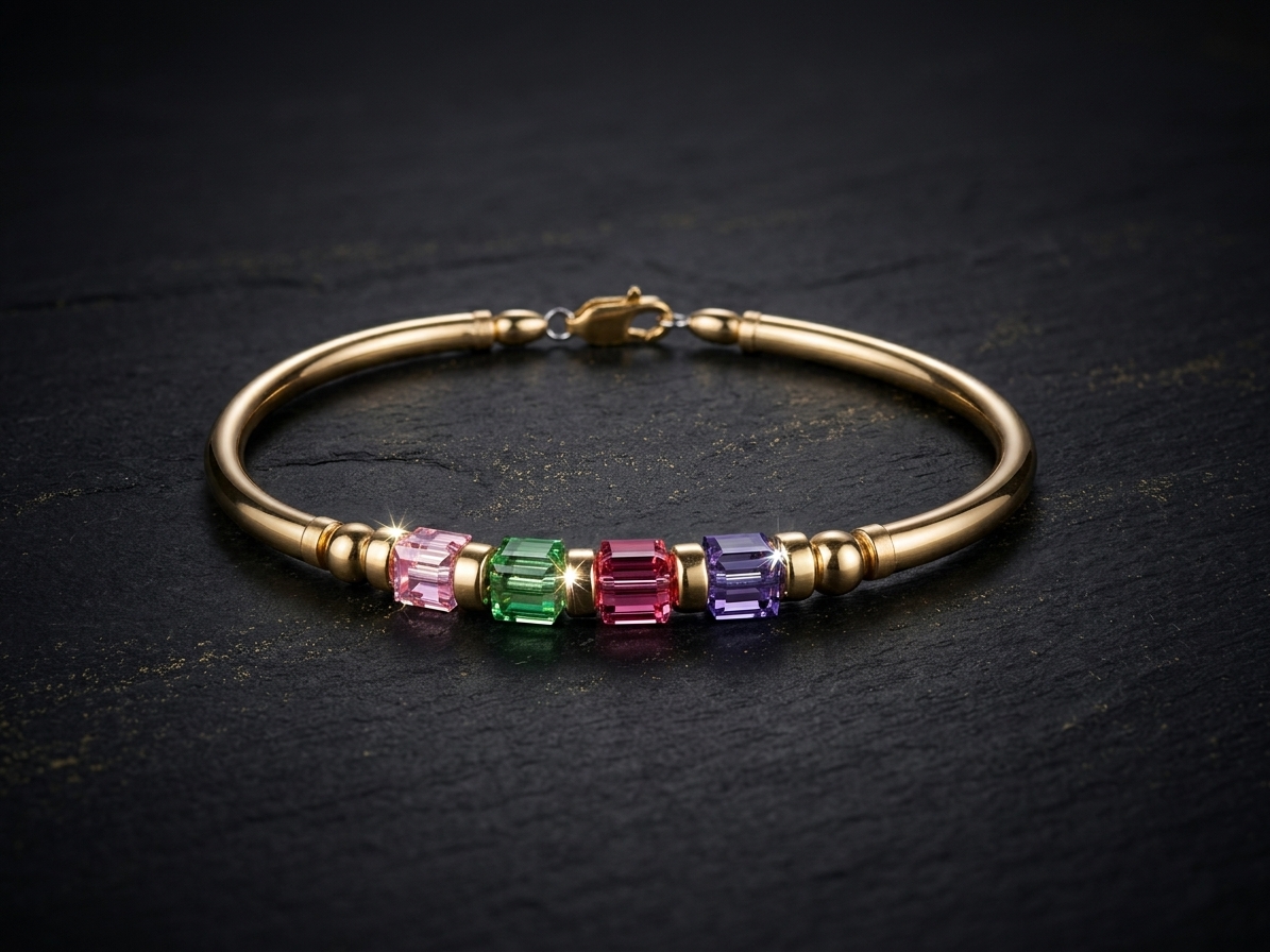 Tori Pink Austrian Crystal Gold Filled Bracelet