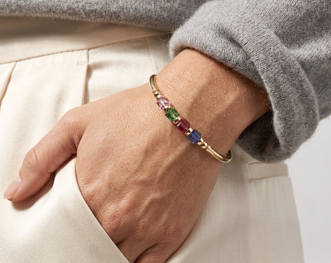 Tori Pink Austrian Crystal Gold Filled Bracelet - Image 2